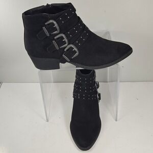 Comfort Est. 1948 Womens 9 Black Western Studded Buckle Ankle Boots booties